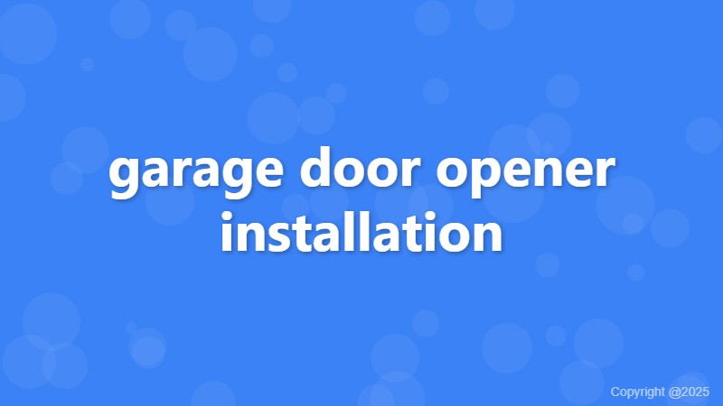 garage door opener installation