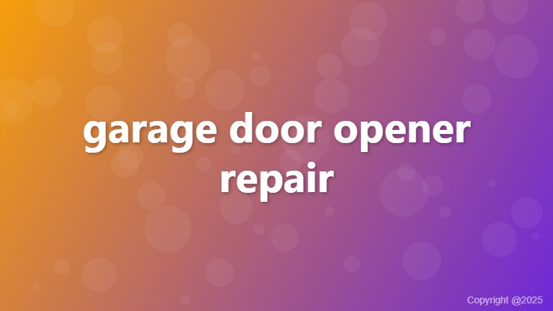 garage door opener repair