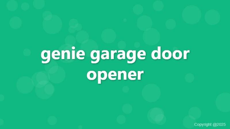 genie garage door opener